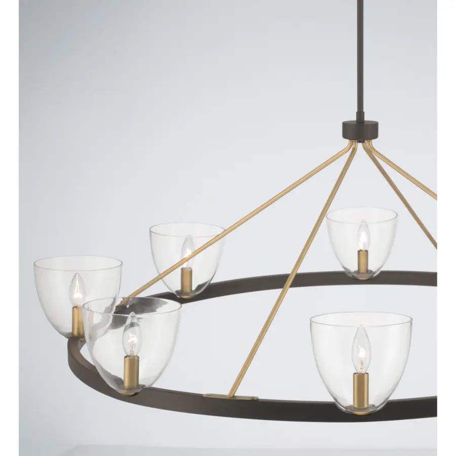 Noellea 50" 8-Light Chandelier in Dark Bronze and Legacy Brass - Image 6