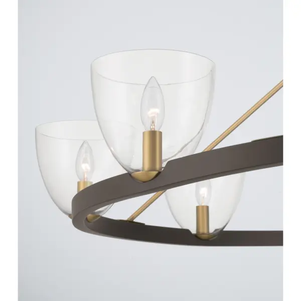 Noellea 50" 8-Light Chandelier in Dark Bronze and Legacy Brass - Image 7