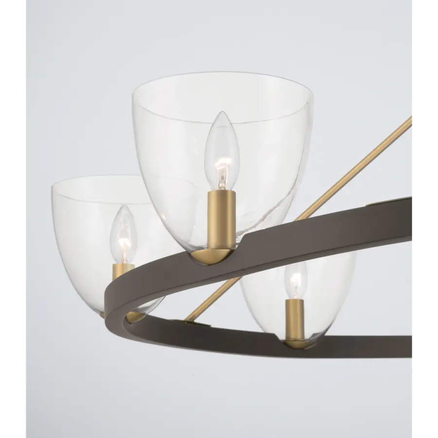 Noellea 50" 8-Light Chandelier in Dark Bronze and Legacy Brass - Image 7