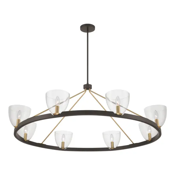 Noellea 50" 8-Light Chandelier in Dark Bronze and Legacy Brass - Image 8
