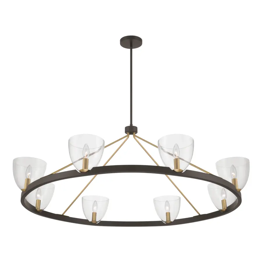 Noellea 50" 8-Light Chandelier in Dark Bronze and Legacy Brass - Image 8