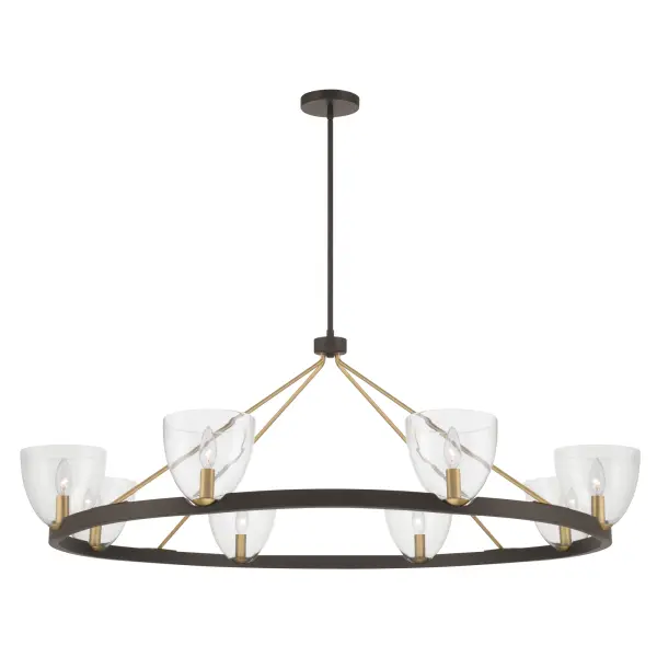 Noellea 50" 8-Light Chandelier in Dark Bronze and Legacy Brass - Image 9
