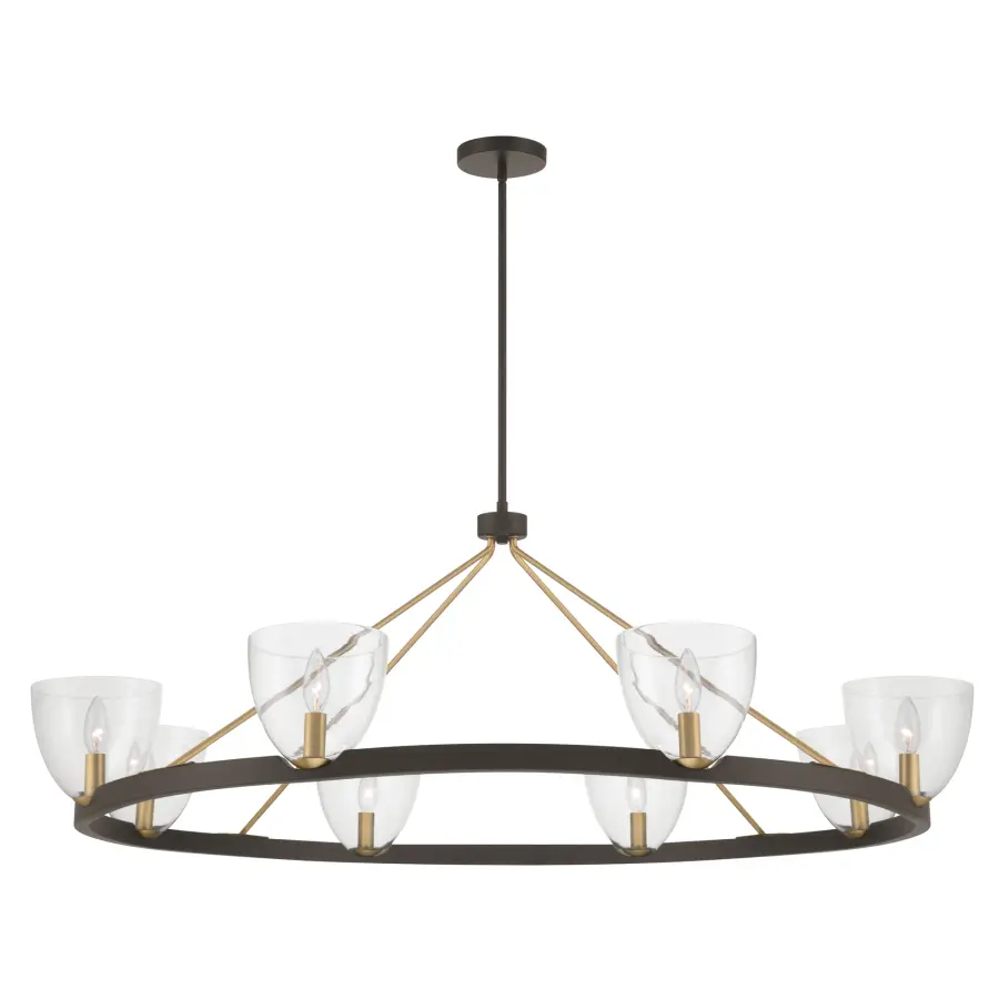 Noellea 50" 8-Light Chandelier in Dark Bronze and Legacy Brass - Image 9