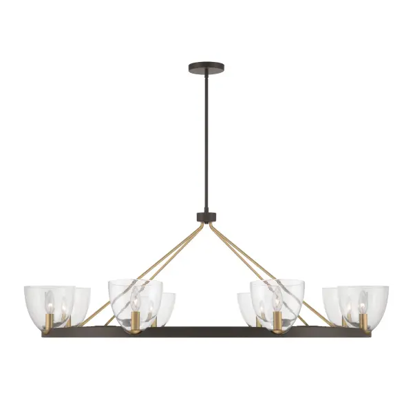 Noellea 50" 8-Light Chandelier in Dark Bronze and Legacy Brass - Image 10