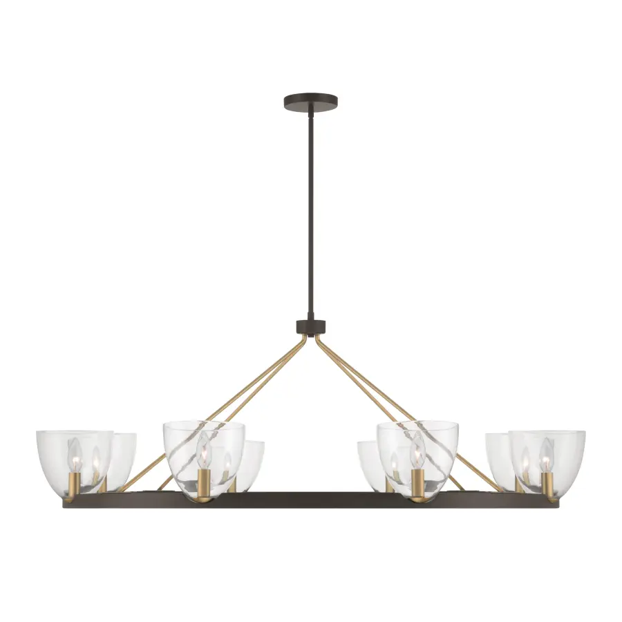Noellea 50" 8-Light Chandelier in Dark Bronze and Legacy Brass - Image 10