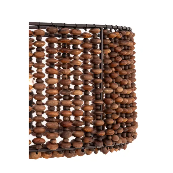 Beaudelle 26" 4-Light Pendant with Dark Brown Wood Beads - Image 6