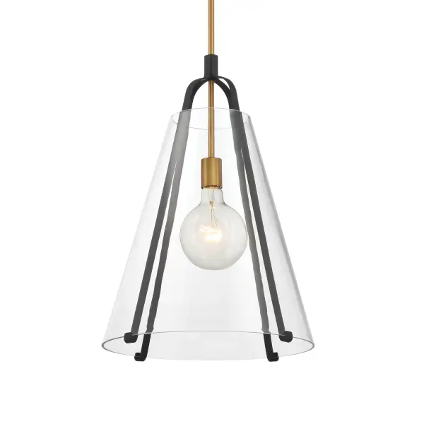 The Paxos pendant combines Legacy Brass finish with clear glass for a refined transitional look. At 15.5 inches wide, it provides focused illumination perfect for kitchen islands and dining areas while adding warmth and character.