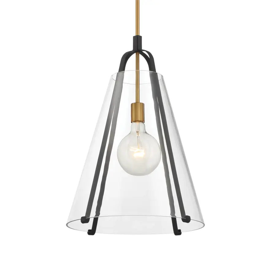 Paxos 15.5" 1-Light Pendant in Legacy Brass - Image 1