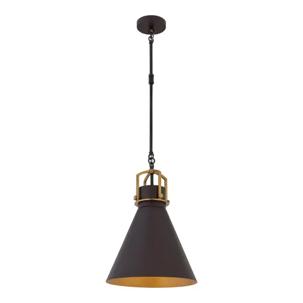 1-Light Pendant - Dark Bronze and Legacy Brass