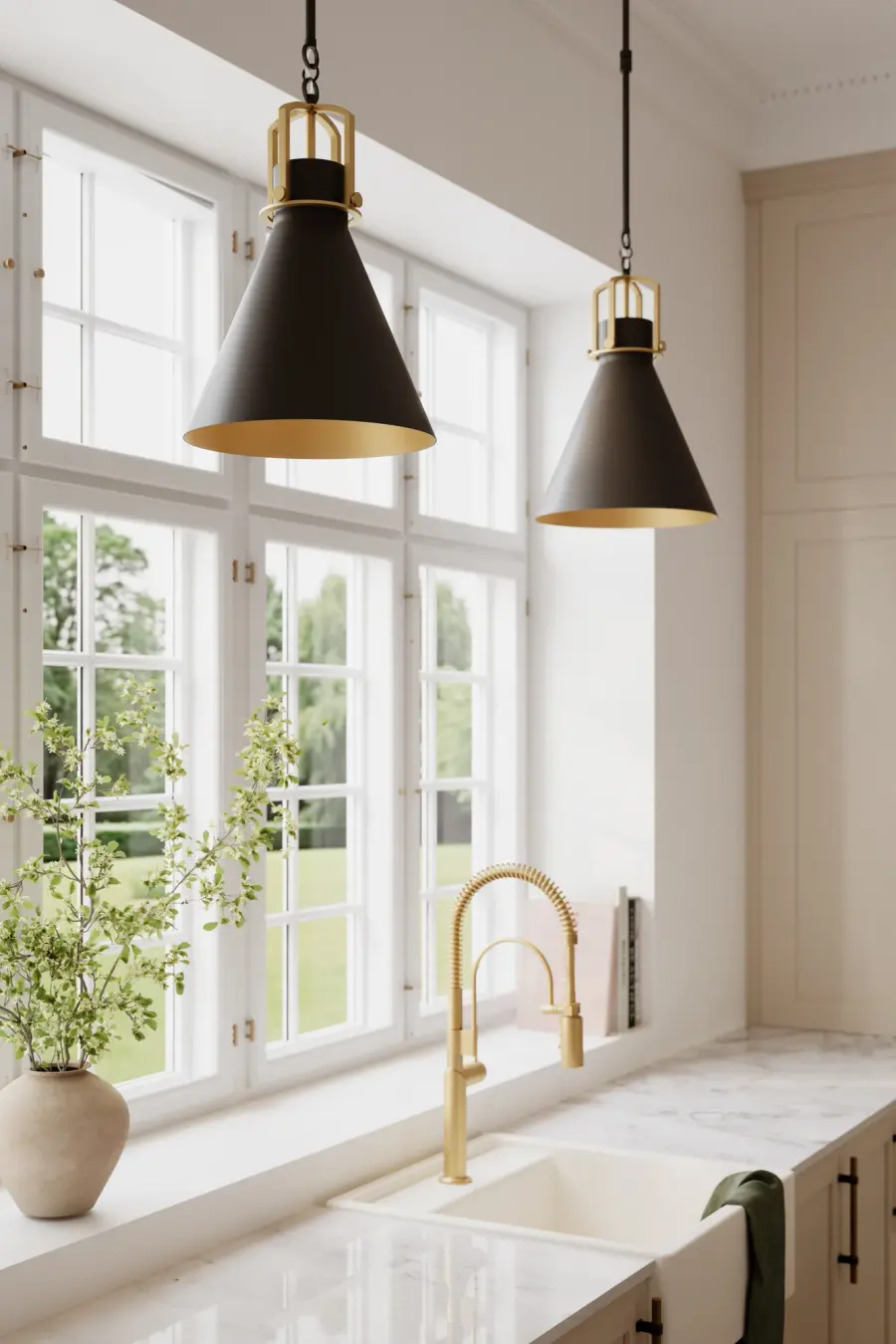 Fenric 13.75" 1-Light Pendant in Dark Bronze and Legacy Brass - Image 5