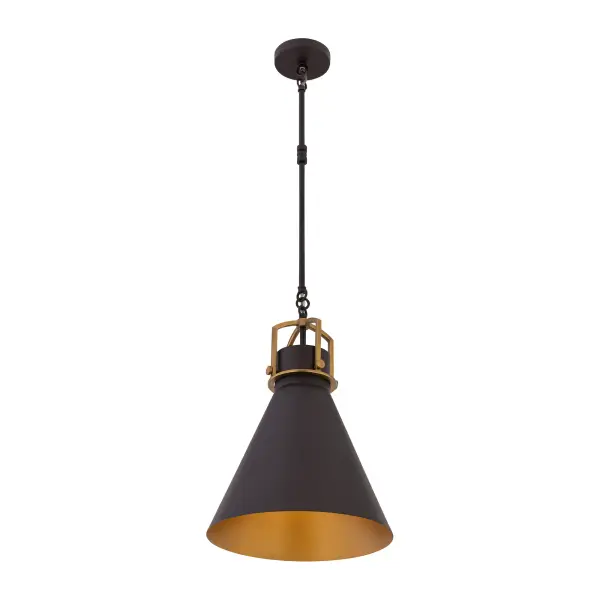 Fenric 13.75" 1-Light Pendant in Dark Bronze and Legacy Brass - Image 8