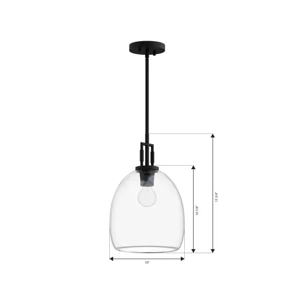 Orbis 10" Mini Pendant in Dark Matte Black - Image 4