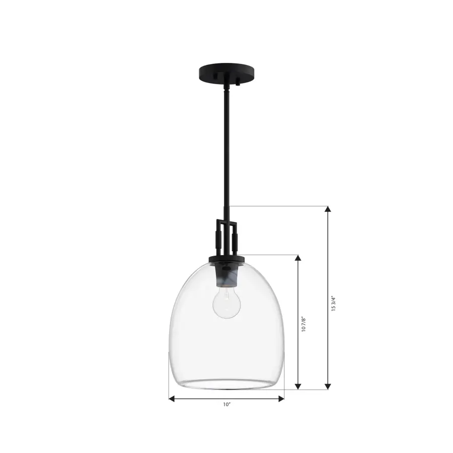 Orbis 10" Mini Pendant in Dark Matte Black - Image 4