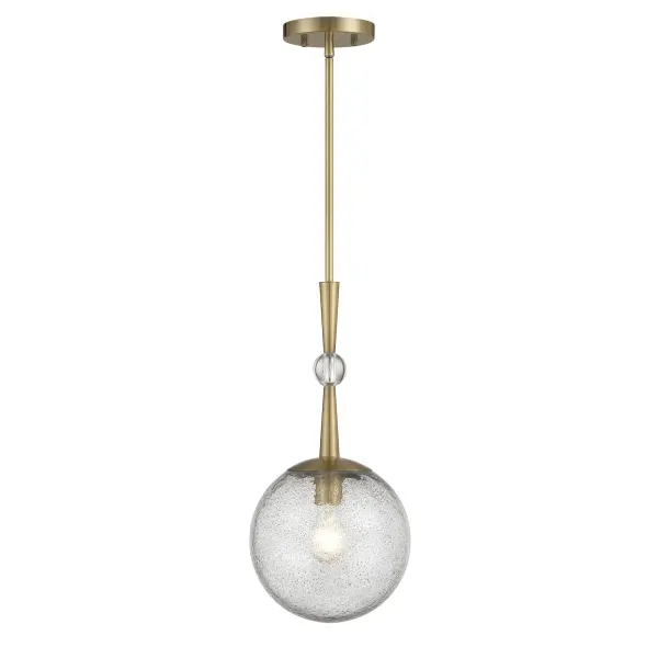 The Populuxe mini pendant combines unique volcanic glass with oxidized aged brass for a sophisticated modern look. At 19 inches tall and 9 inches wide, it's perfectly scaled for kitchen islands, dining nooks, or as accent lighting.
