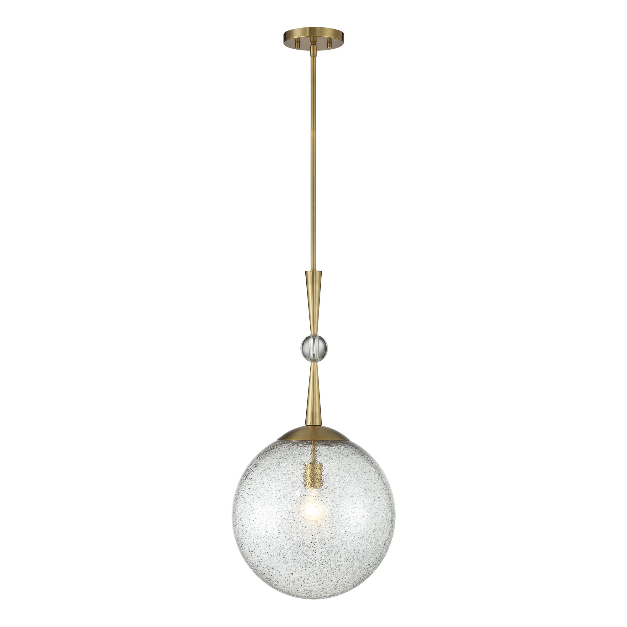 Populuxe 27.5" Clear Volcanic Glass Pendant