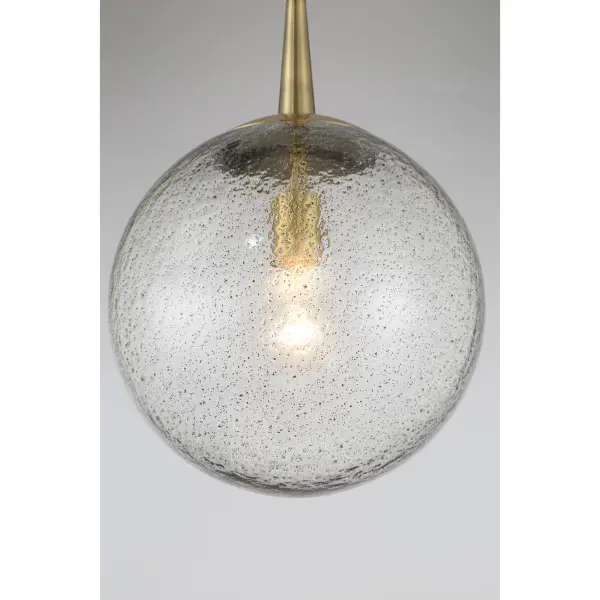 The Populuxe pendant combines unique volcanic glass with oxidized aged brass for a sophisticated modern statement. Its 27.5-inch drop and 13.75-inch width make it ideal for kitchen islands and dining areas. - alternate view