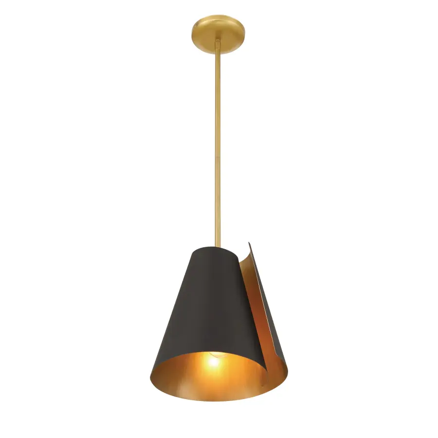 Compact Transitional Pendant with Mixed Metal Finish - Image 1
