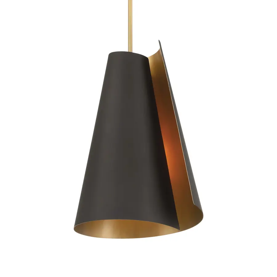 Compact Transitional Pendant with Mixed Metal Finish - Image 1