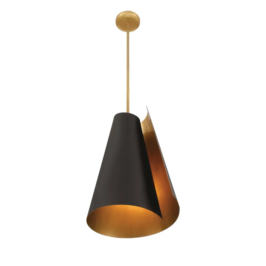 Compact Transitional Pendant with Mixed Metal Finish - Image 2