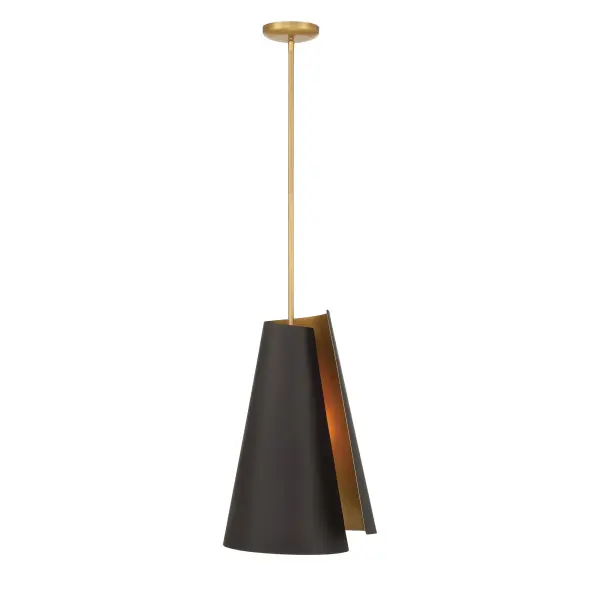 Hillcrest 13.5" Dark Bronze and Legacy Brass Pendant - Image 6