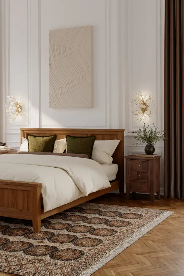 2-Light Wall Sconce - Legacy Brass with Crystalline Quartz Stone - alternate view