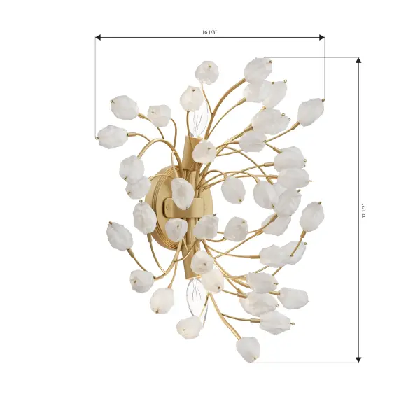 Ramus 2-Light Wall Sconce with Crystalline Quartz - Image 3
