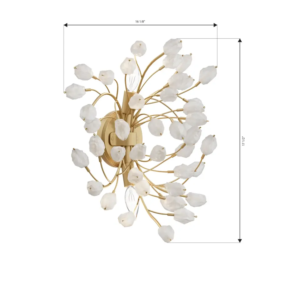 Ramus 2-Light Wall Sconce with Crystalline Quartz - Image 3