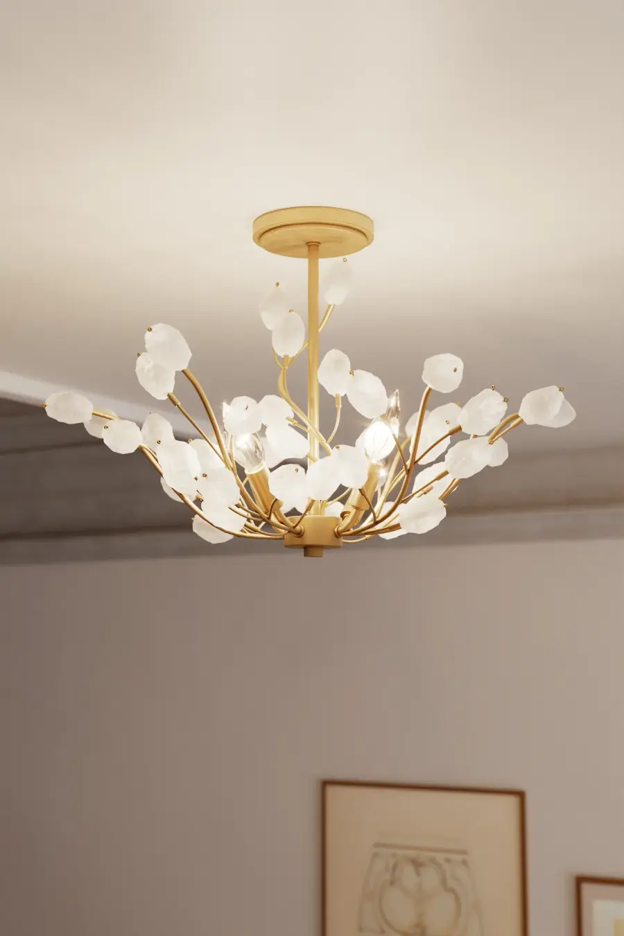 Ramus 22" 4-Light Semi-Flush Mount in Legacy Brass - Image 2