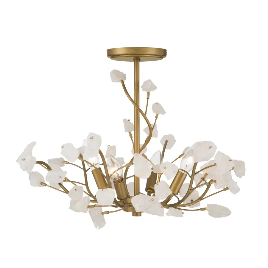 Ramus 22" 4-Light Semi-Flush Mount in Legacy Brass - Image 9