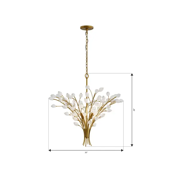 Ramus 30.5" 4-Light Chandelier in Legacy Brass - Image 4