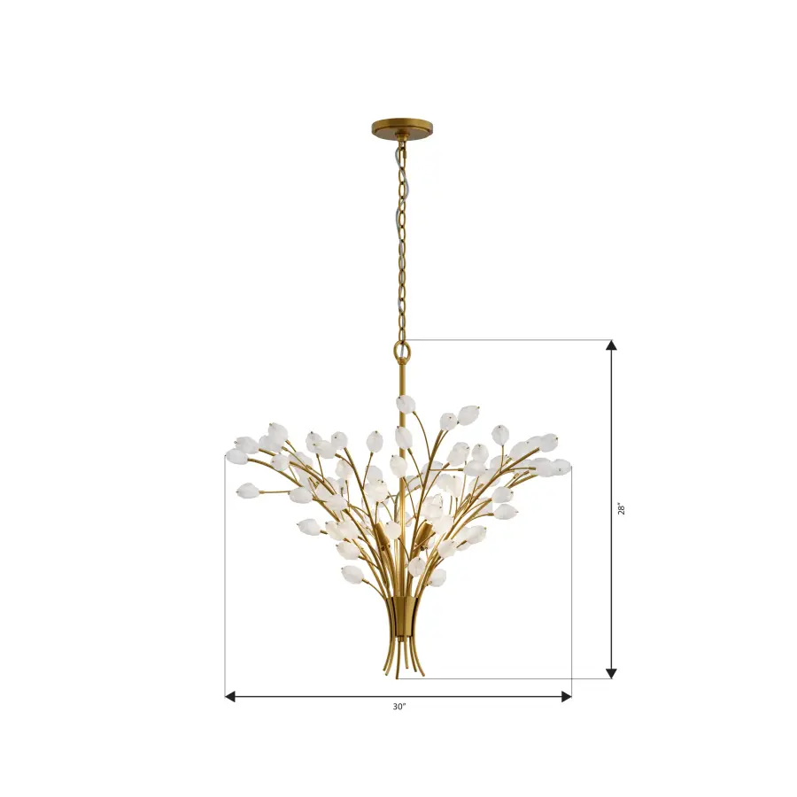 Ramus 30.5" 4-Light Chandelier in Legacy Brass - Image 4
