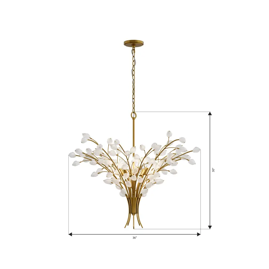 Ramus 36" 6-Light Chandelier in Legacy Brass - Image 4