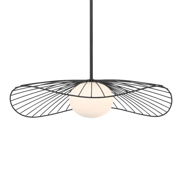 The Langley 24" pendant combines clean modern lines with a sophisticated dark matte black finish and etched opal glass shade. Its generous 24-inch width makes it perfect for kitchen islands and dining tables, providing soft, diffused illumination.