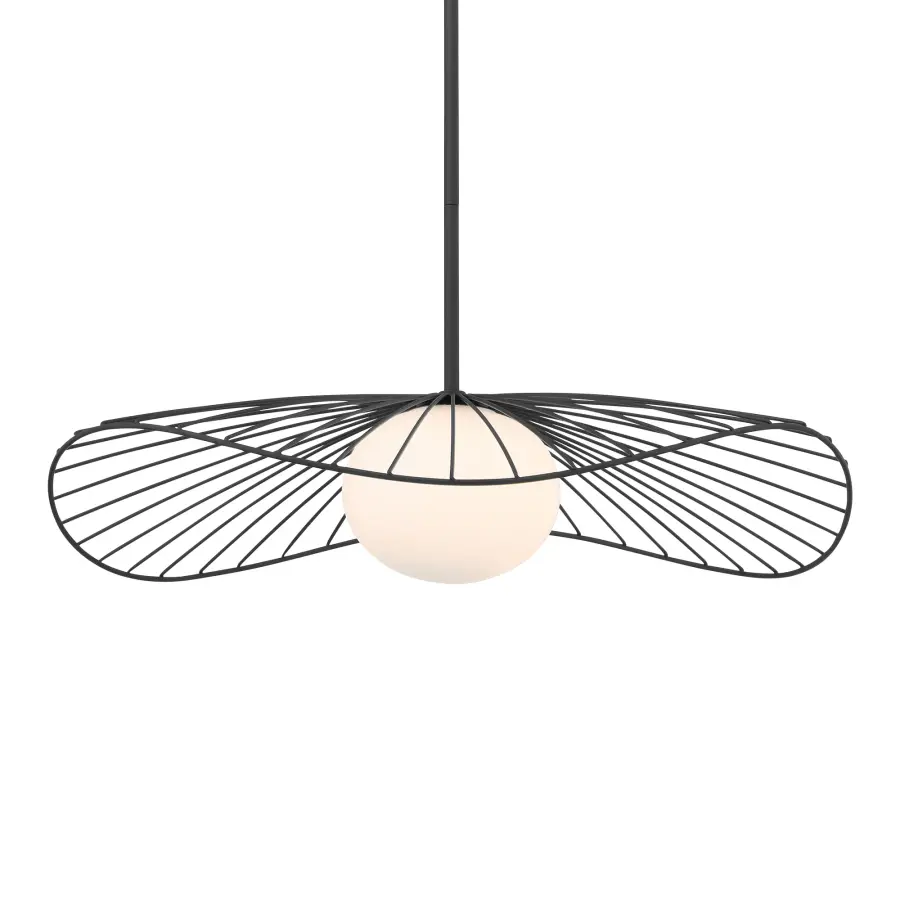 Langley 24" 1-Light Pendant in Dark Matte Black - Image 1