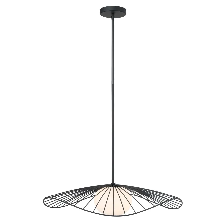 Langley 24" 1-Light Pendant in Dark Matte Black - Image 12