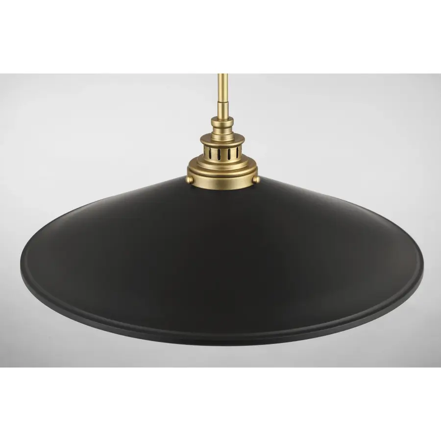 Segan 20" Mini Pendant in Coal and Soft Brass - Image 2