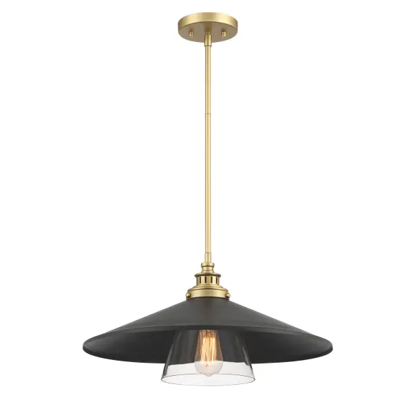 Segan 20" Mini Pendant in Coal and Soft Brass - Image 3