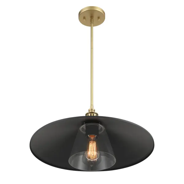 Segan 20" Mini Pendant in Coal and Soft Brass - Image 4