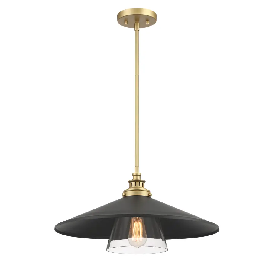Segan 20" Mini Pendant in Coal and Soft Brass - Image 5