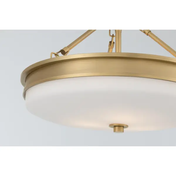 Halora 15.25" 3-Light Semi-Flush Mount in Legacy Brass - Image 4