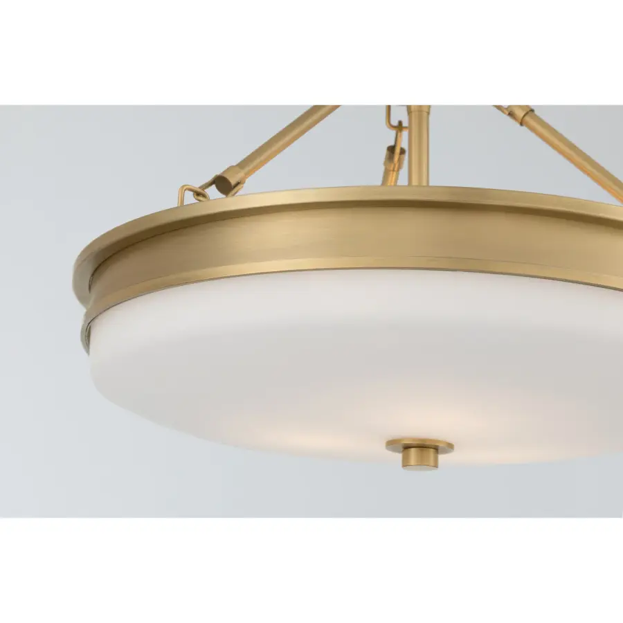 Halora 15.25" 3-Light Semi-Flush Mount in Legacy Brass - Image 4