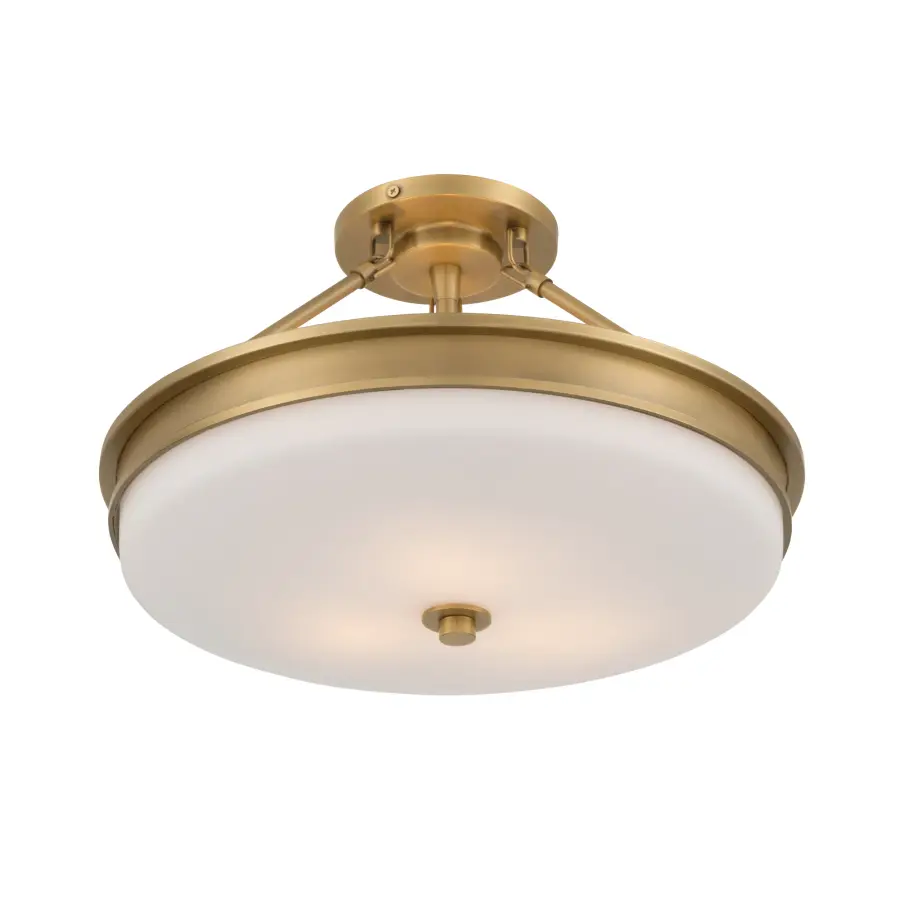 Halora 15.25" 3-Light Semi-Flush Mount in Legacy Brass - Image 6