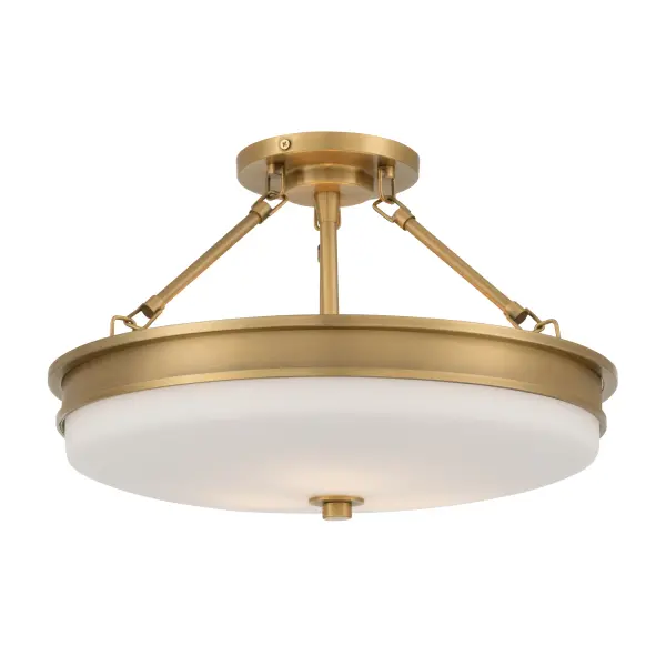 Halora 15.25" 3-Light Semi-Flush Mount in Legacy Brass - Image 7