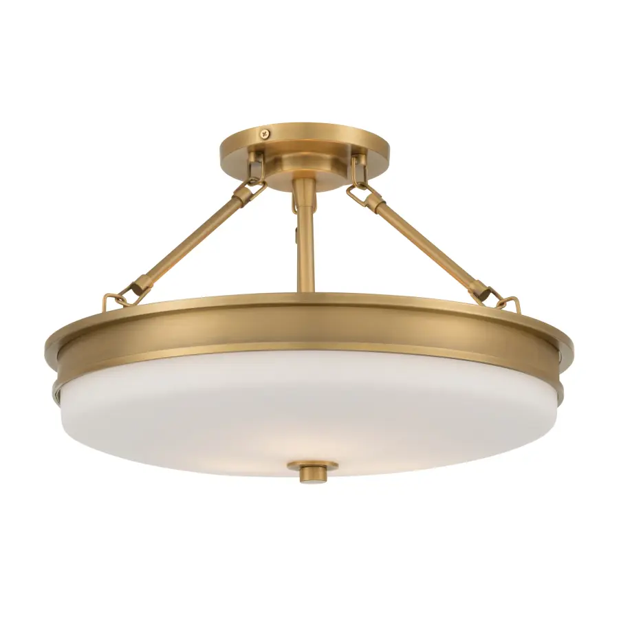 Halora 15.25" 3-Light Semi-Flush Mount in Legacy Brass - Image 7