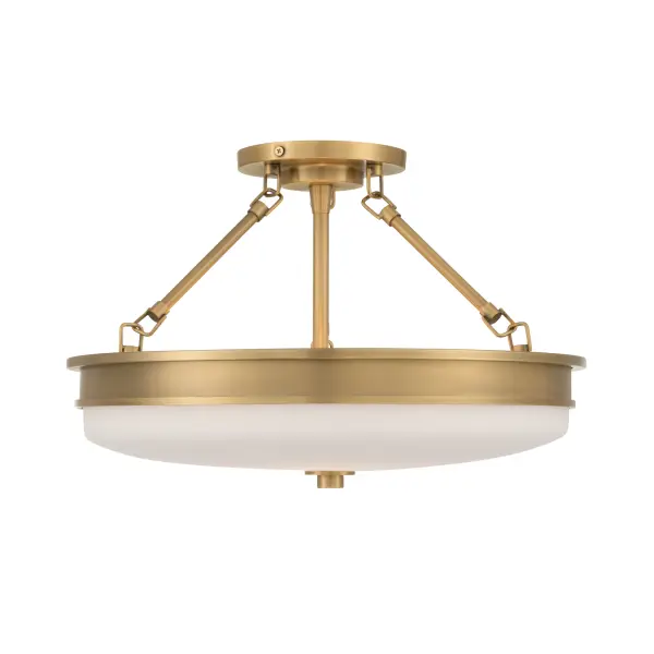 Halora 15.25" 3-Light Semi-Flush Mount in Legacy Brass - Image 8