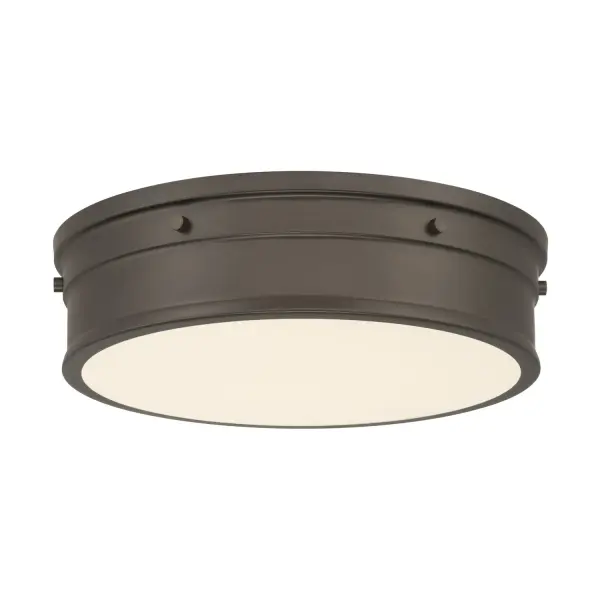 5CCT LED Flush Mount - Plated Dark Bronze with Etched Opal Glass