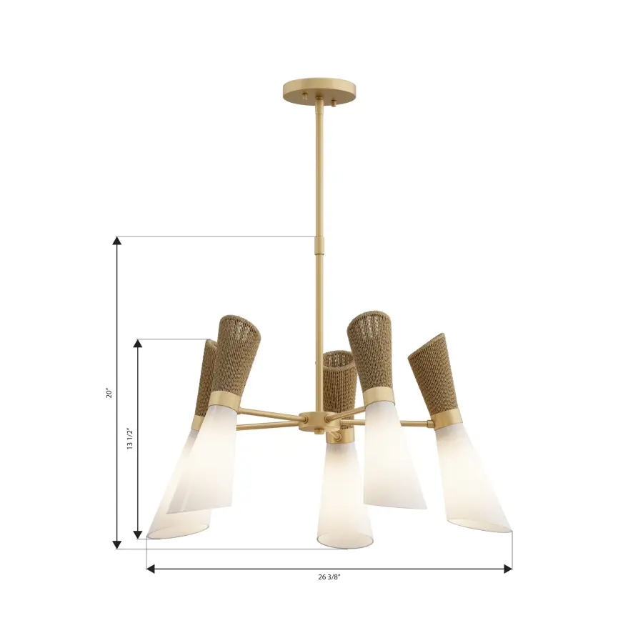 Vantrel 26.25" 5-Light Chandelier in Legacy Brass - Image 4