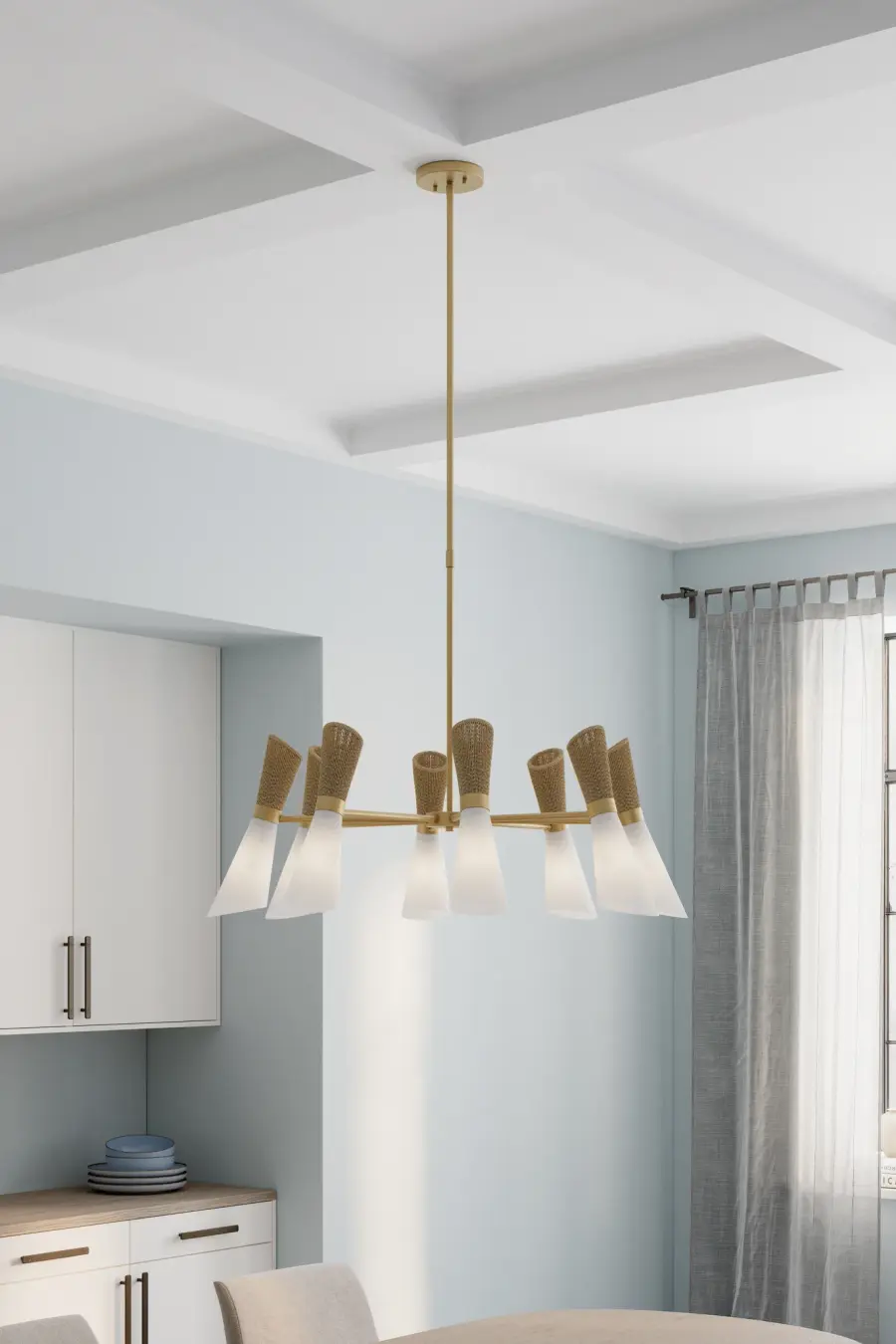 Vantrel 36" 8-Light Chandelier in Legacy Brass - Image 2