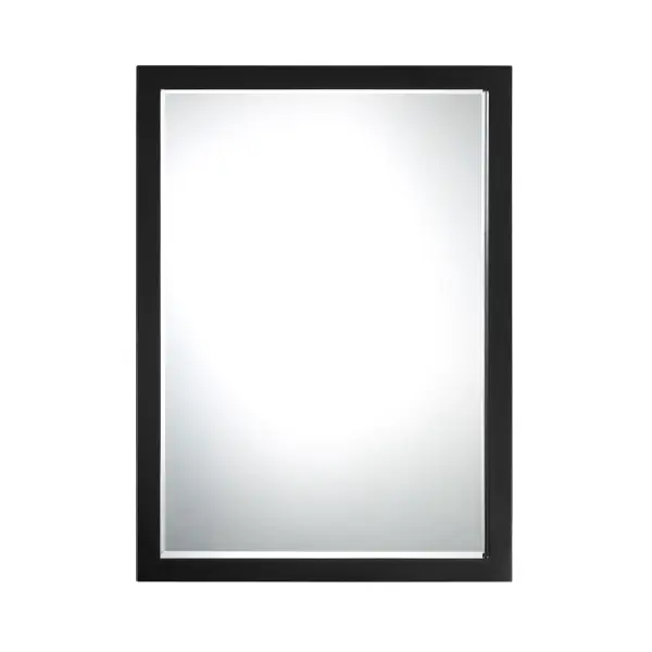 The Paradox beveled mirror combines transitional elegance with modern sophistication. Its coal black steel frame and beveled glass edge create depth and visual interest, perfect for contemporary bathrooms and entryways.