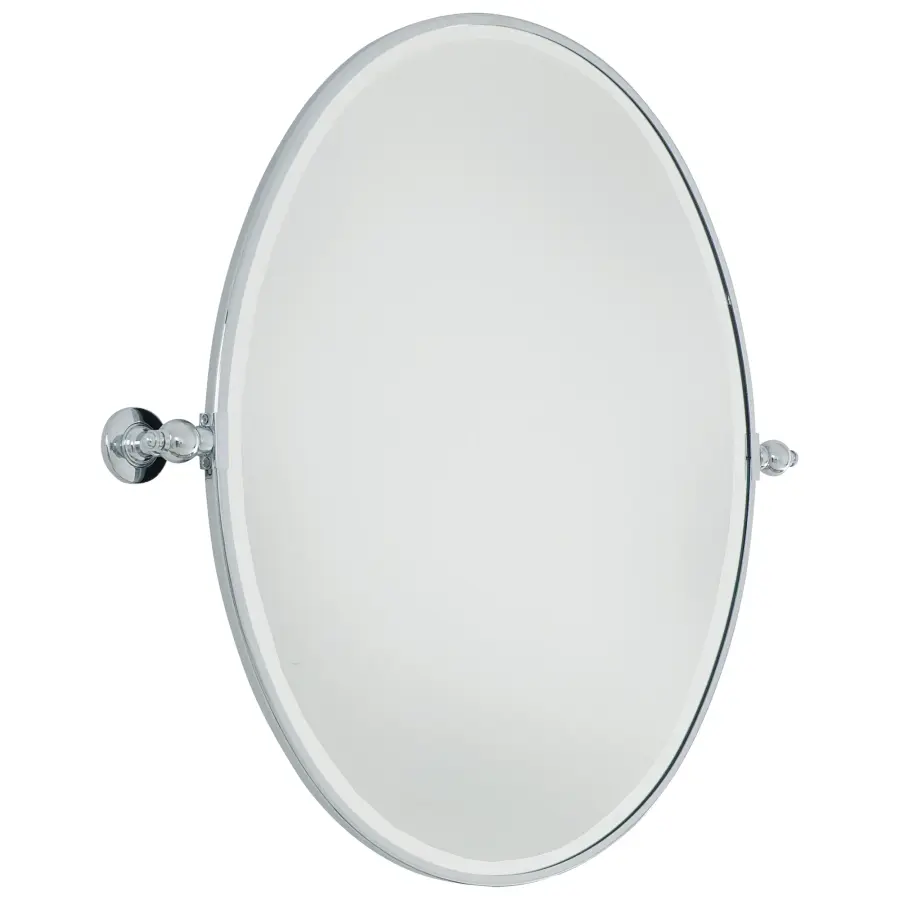 Large Oval Beveled Pivoting Mirror